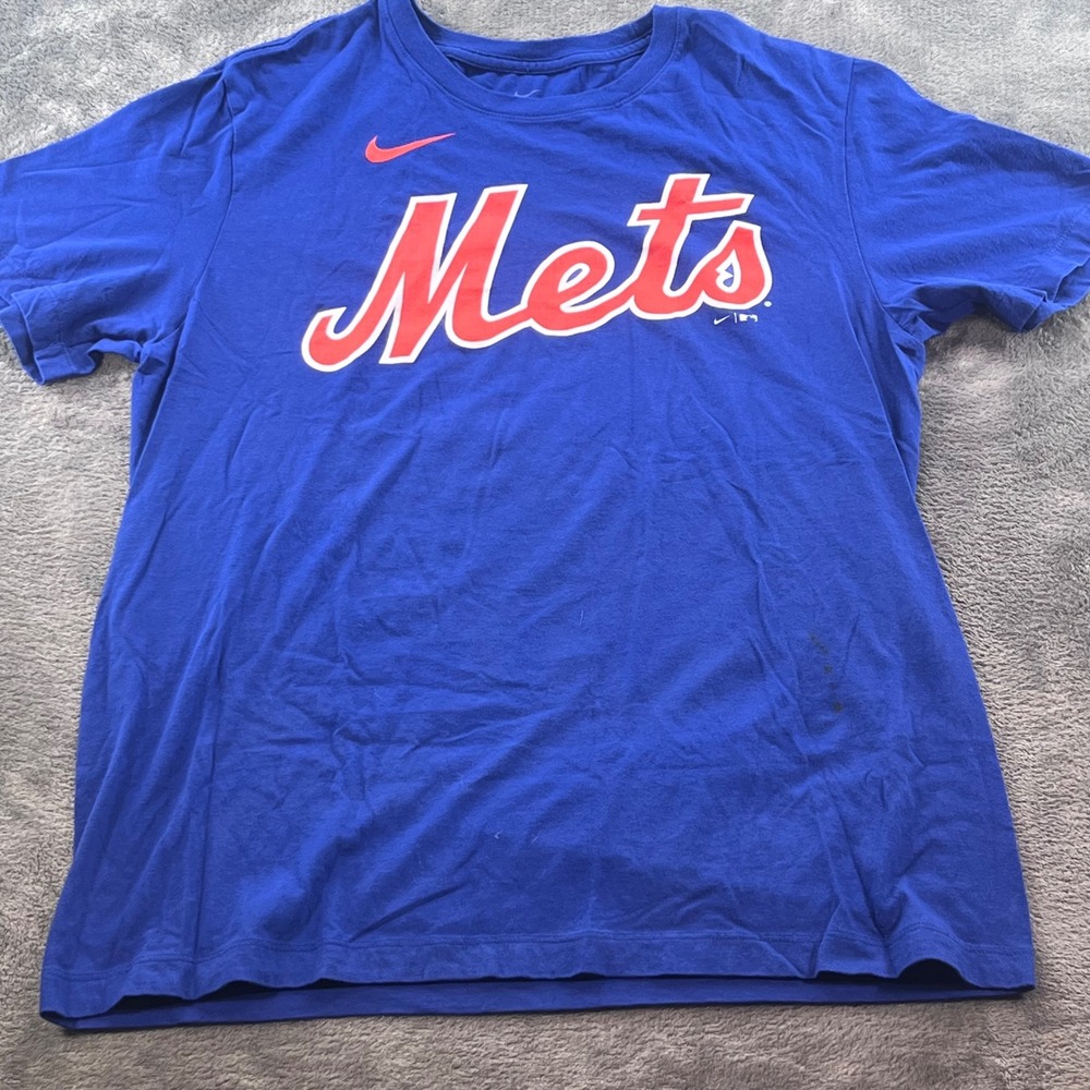Nike New York Mets T-Shirt Mens Medium Blue Cotton Graphic MLB N199P-4EW